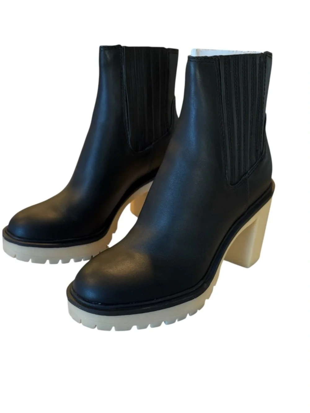 Dolce Vita Caster H2O Black Leather Waterproof Lug Sole Boot 8.5 NIB